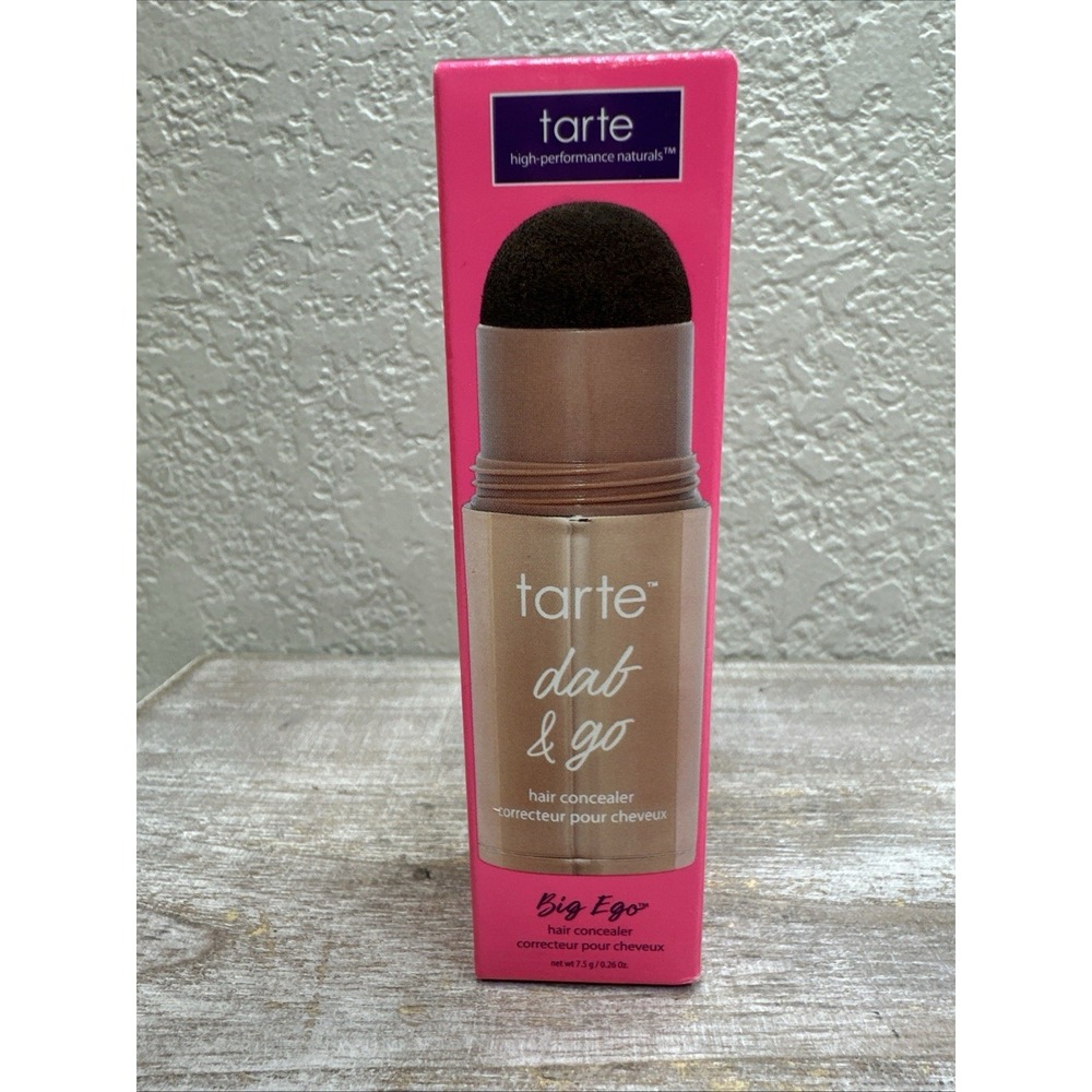 $24 🌙 TARTE Dab & Go Hair Concealer Roots Big Ego DARK BROWN NEW FULL SZ